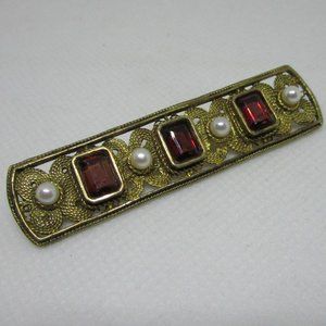 vermeil sterling bar brooch pin